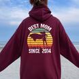 Best Mom Since 2014 Hero Super Mother Birthday Retro Vintage Women Oversized Hoodie Back Print Maroon Best Mom Since 2014 Hero Super Mother Birthday Retro Vintage Women Oversized Hoodie Back Print Maroon