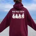 Boo Boo Crew Cute Ghost Nurses Halloween Scrub Top Women Oversized Hoodie Back Print Maroon Boo Boo Crew Cute Ghost Nurses Halloween Scrub Top Women Oversized Hoodie Back Print Maroon