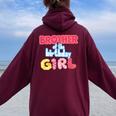 Brother Of The Birthday Girl Donuts Theme Matching Family Felpa con cappuccio oversize da donna con stampa posteriore Maroon