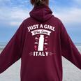 Camicia Just A Girl Who Loves Italy Pisa Tower Lovers Girls Felpa con cappuccio oversize da donna con stampa posteriore Maroon