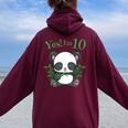 Camicia Per Il 10° Compleanno Dei Bambini Ragazze Panda Felpa con cappuccio oversize da donna con stampa posteriore Maroon