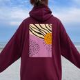 Carino Estetico Chic Boho Funkyiola Rosaiola Fiore Felpa con cappuccio oversize da donna con stampa posteriore Maroon