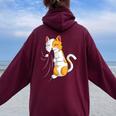 Cat Love Cat Lovers Propriétaire De Kitty Filles Enfants Women Oversized Hoodie Back Print Maroon