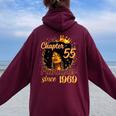 Chapter 55 Fabulous Since 1969 55Th Birthday Melanin Women Oversized Hoodie Back Print Maroon