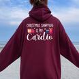 Christmas Shopping Is My Cardio Holiday Xmas Humor Women Oversized Hoodie Back Print Maroon