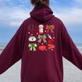 Christmas Xmas Coquette Bow Rn Cna Icu Scurb Nurse Doctor Women Oversized Hoodie Back Print Maroon