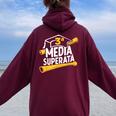 Conclusione E Diploma Di Terza Media Superati Nel 2024 Felpa con cappuccio oversize da donna con stampa posteriore Maroon