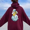 Corno Francese Regali Donne Uomini Marching Band Corno Felpa con cappuccio oversize da donna con stampa posteriore Maroon