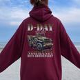 D-Day 80Th Anniversary Normandy D-Day Omaha Beach 1944 Felpa con cappuccio oversize da donna con stampa posteriore Maroon