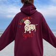 Dachshund Regalo Ragazza Donna Cane Domestico Bassotto Felpa con cappuccio oversize da donna con stampa posteriore Maroon