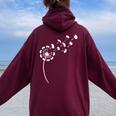 Dandelion Paracadutista Per Paracadutisti E Paracadutisti Felpa con cappuccio oversize da donna con stampa posteriore Maroon