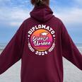 Diplomato 2024 Liceo Scienze Umane Festa Di Diploma Maturità Felpa con cappuccio oversize da donna con stampa posteriore Maroon