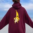 Disegno Di Banana Con Una Banana Felpa con cappuccio oversize da donna con stampa posteriore Maroon