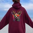 Disfraz De Ciervo Para Hombre Y Oktoberfest Wiesn Women Oversized Hoodie Back Print Maroon