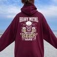 Divertente In Metallo Pesante E Birra Per Uomini E Donne Felpa con cappuccio oversize da donna con stampa posteriore Maroon