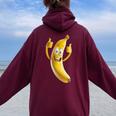 Donna Banana Con Collo A Felpa con cappuccio oversize da donna con stampa posteriore Maroon