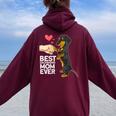Donna Best Dachshund Mom Ever Mamma Bassotto Con Collo A Felpa con cappuccio oversize da donna con stampa posteriore Maroon