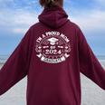 Donna I'm A Proud Mom Of 2024 Graduate Per Mamma Di Laurea Con Collo A Felpa con cappuccio oversize da donna con stampa posteriore Maroon