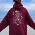 Dragon Japonais Tokyo Inspiré De L'asiatique Style Rétro Des Années 80 Sweat à capuche oversize pour femme avec imprimé dans le dos Maroon