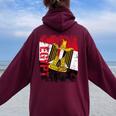 Egitto Bandiera Uomini Donne Bambini Egitto Felpa con cappuccio oversize da donna con stampa posteriore Maroon