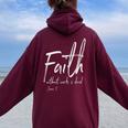 Faith Without Works Is Dead Bible Verse Christian Sobriety Women Oversized Hoodie Back Print Maroon
