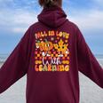 Fall In Love With Learning Teacher Autumn Pumpkin Women Oversized Hoodie Back Print Maroon