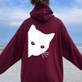 Fan Des Chats Mignon Cadeaux Pour Amoureux Des Chats Matoux Sweat à capuche oversize pour femme avec imprimé dans le dos Maroon