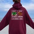 First Teach Then Thanksgiving I'm Earning A Break Teacher Women Oversized Hoodie Back Print Maroon