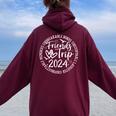 Friends Trip 2024 Weekend Vacation Matching Girls Women Oversized Hoodie Back Print Maroon