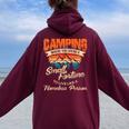 Camping With Sayings For Campers Camp Women Women Oversized Hoodie Back Print Maroon