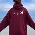 -Élo D'intérieur Ekg Line Heartbeat Sweat à capuche oversize pour femme avec imprimé dans le dos Maroon