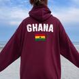 Ghana Bandiera Uomini Donne Bambini Ghana Felpa con cappuccio oversize da donna con stampa posteriore Maroon