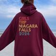 Girls Trip Niagara Fall 2024 Summer Vacation Friends Family Women Oversized Hoodie Back Print Maroon