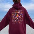 God Is Good All The Time Vintage Boho Floral Christian Women Oversized Hoodie Back Print Maroon
