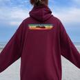 Heartbeat Pulse Mountains Ekg Randonnée Cadeau Rétrointage Sweat à capuche oversize pour femme avec imprimé dans le dos Maroon
