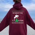 Horse Rider Equestrian Cowboy Ugly Christmas Sweater Jumper Women Oversized Hoodie Back Print Maroon