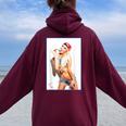 Hot Girl On Per L'uomo Ice Pop Pinup 2 Felpa con cappuccio oversize da donna con stampa posteriore Maroon