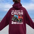 I'm Ready To Crush 2Nd Grade First Day Of Second Grade Boys Women Oversized Hoodie Back Print Maroon