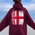 Inghilterra Bandiera Uomini Donne Bambini Inghilterra Felpa con cappuccio oversize da donna con stampa posteriore Maroon