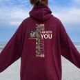 Isaiah 41 10 Do Not Fear Faith Christian Bible Camo Flag Women Oversized Hoodie Back Print Maroon
