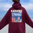 Japanese Aesthetic Karaoke Girl Cherry Blossom Otaku Felpa con cappuccio oversize da donna con stampa posteriore Maroon