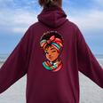 Jolie Fille Africaine Style Afro Sweat à capuche oversize pour femme avec imprimé dans le dos Maroon