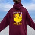 I Just Really Like Ducks Paperella Di Gomma Papera Stridula Felpa con cappuccio oversize da donna con stampa posteriore Maroon