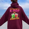 K-Pop Et Bubble Tea Japon Culture Pays Homme Cadeau Women Oversized Hoodie Back Print Maroon