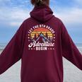 Let The 8Th Grade Adventure Begin Back To School Teachers Women Oversized Hoodie Back Print Maroon
