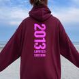 Limited Edition 2013 Compleanno Donne Ragazze 2013 Felpa con cappuccio oversize da donna con stampa posteriore Maroon