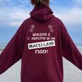 Macellaio Scritte Divertenti Frasi Sarcastiche Macellai Felpa con cappuccio oversize da donna con stampa posteriore Maroon