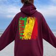 Mali Bandiera Uomini Donne Bambini Mali Felpa con cappuccio oversize da donna con stampa posteriore Maroon