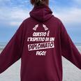Maturità 2024 Diploma 2024 Esame Di Maturità 2024 Felpa con cappuccio oversize da donna con stampa posteriore Maroon
