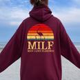 Milf-Man I Love Flamingo Divertente Uomo E Donna Felpa con cappuccio oversize da donna con stampa posteriore Maroon